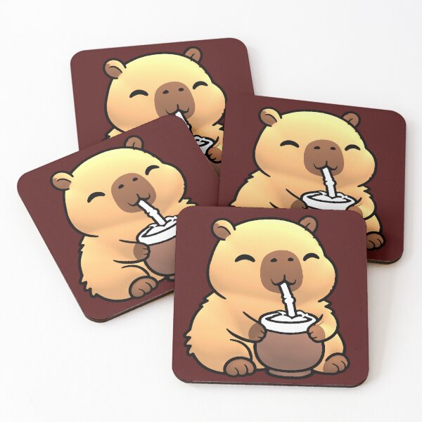 Item preview, Capybara Drinking Mate Kawaii Cute designed and sold by AstronautMerch.