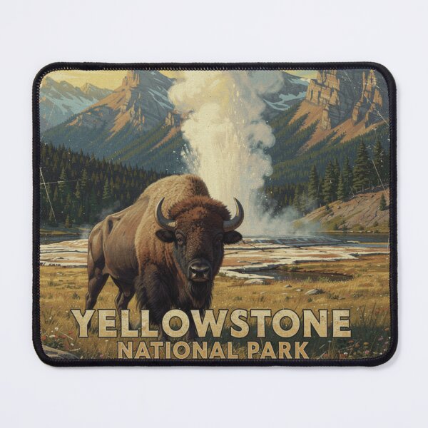 Item preview, Yellowstone National Park Retro Poster Design designed and sold by The Souvenir Dept..