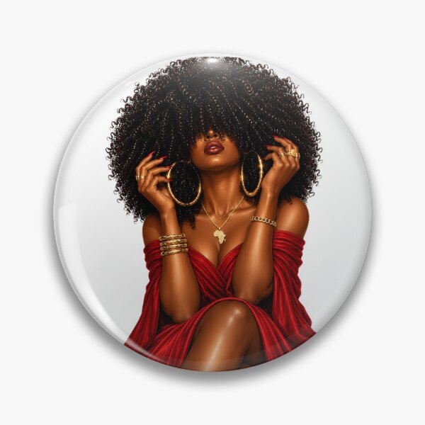 Item preview, Glamorous Black Girl Magic In Red Dress designed and sold by sleeko.