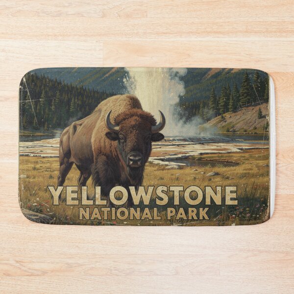 Item preview, Yellowstone National Park Retro Poster Design designed and sold by The Souvenir Dept..