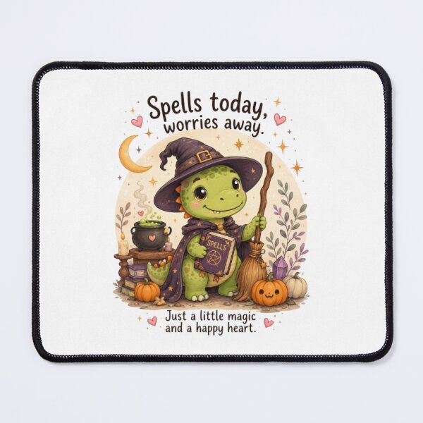 Item preview, Cute Halloween Dino Witch Clipart - Spells Today Worries Away designed and sold by Dinaelsherkawy.