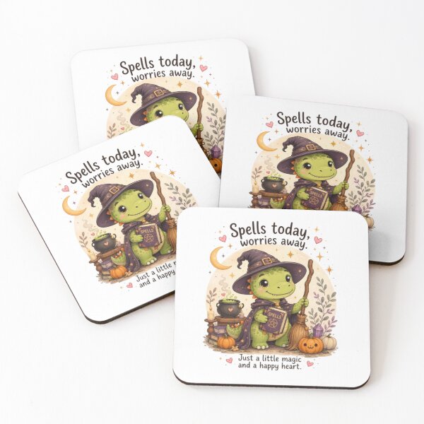 Item preview, Cute Halloween Dino Witch Clipart - Spells Today Worries Away  designed and sold by Dinaelsherkawy.