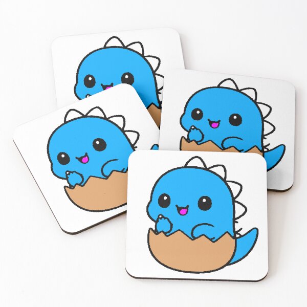 Item preview, Baby Blue Dinosaur Hatching from Egg Kawaii designed and sold by AstronautMerch.
