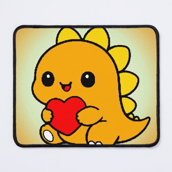 Item preview, Orange Dinosaur Heart Kawaii Love designed and sold by AstronautMerch.