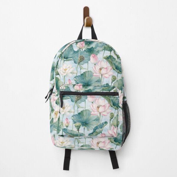 Item preview, Lotus Flower Watercolor Botanical Pond Seamless Pattern designed and sold by Inkworksbyshery.