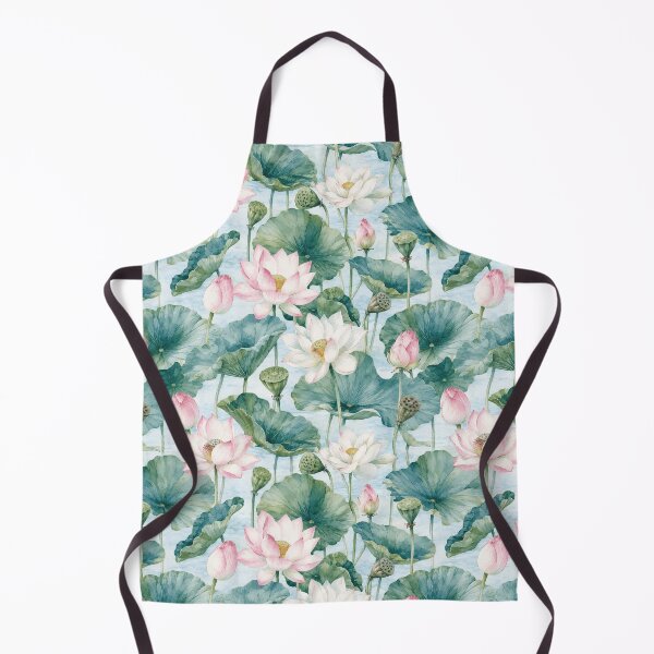 Item preview, Lotus Flower Watercolor Botanical Pond Seamless Pattern designed and sold by Inkworksbyshery.