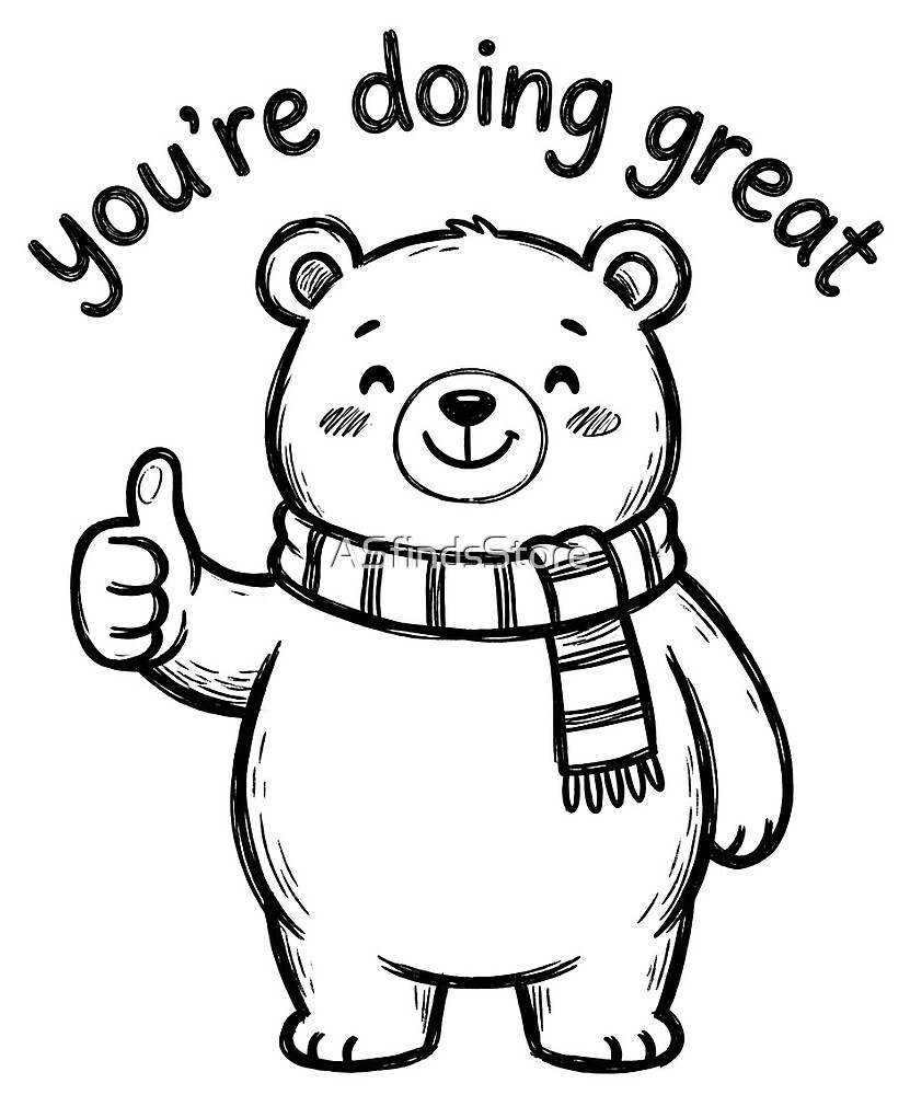 You're Doing Great Bear die-cut sticker
