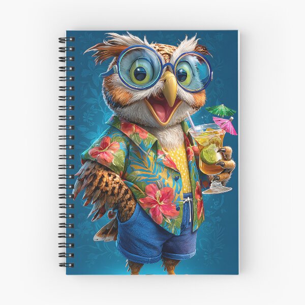 Item preview, Stylish Owl with Tropical Drink and Vibrant Attire designed and sold by Artessie.