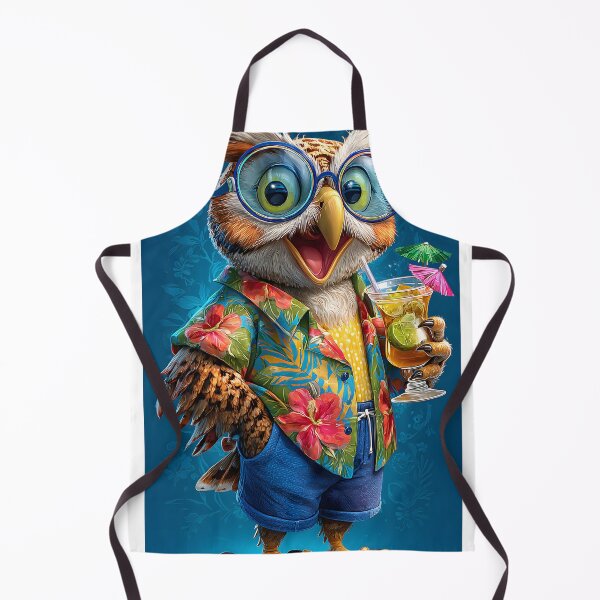 Item preview, Stylish Owl with Tropical Drink and Vibrant Attire designed and sold by Artessie.