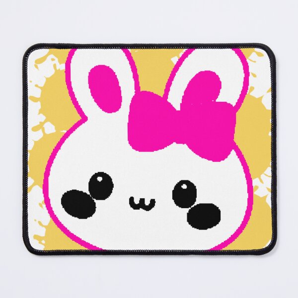 Item preview, Kawaii Pink Rabbit with Bow and Yellow Spots designed and sold by AstronautMerch.