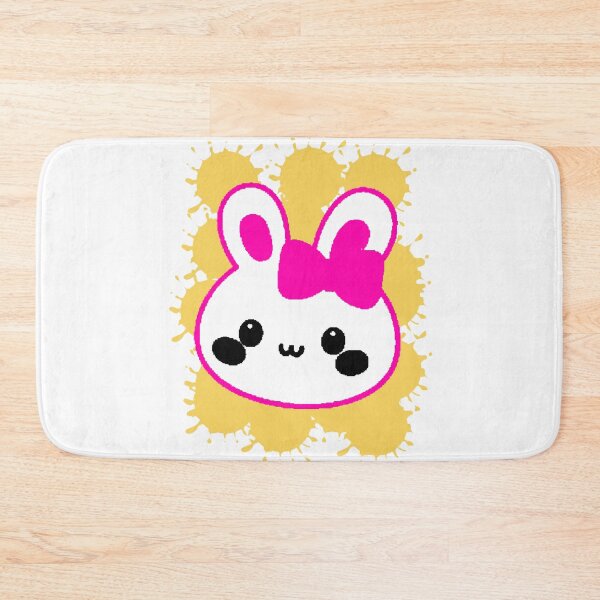 Item preview, Kawaii Pink Rabbit with Bow and Yellow Spots designed and sold by AstronautMerch.