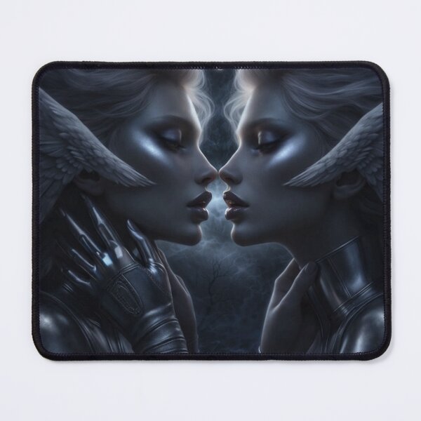 Item preview, Fallen Angels Kiss | Dark Fantasy WLW Art Print | Moonlit Romance designed and sold by IRON SIREN.