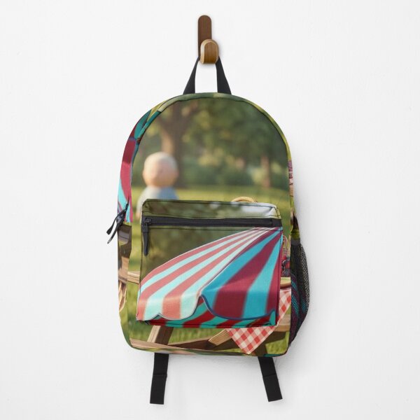 Item preview, Whimsical Sun-Striped Picnic Umbrella designed and sold by AirCrayons27.