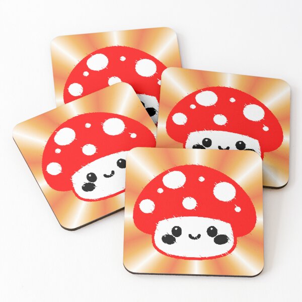 Item preview, Hongo Kawaii Rojo Carita Feliz Brillante designed and sold by AstronautMerch.