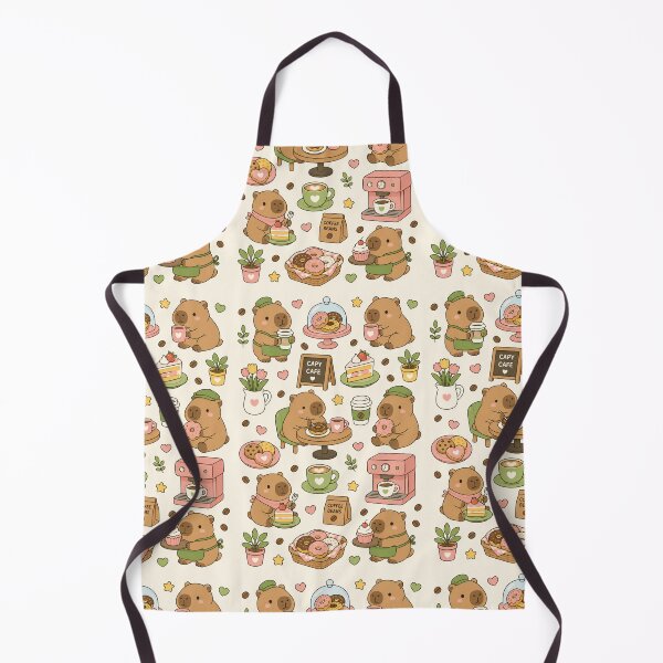 Item preview, Capybara Donut Café Pattern designed and sold by Soft Berry Studio.