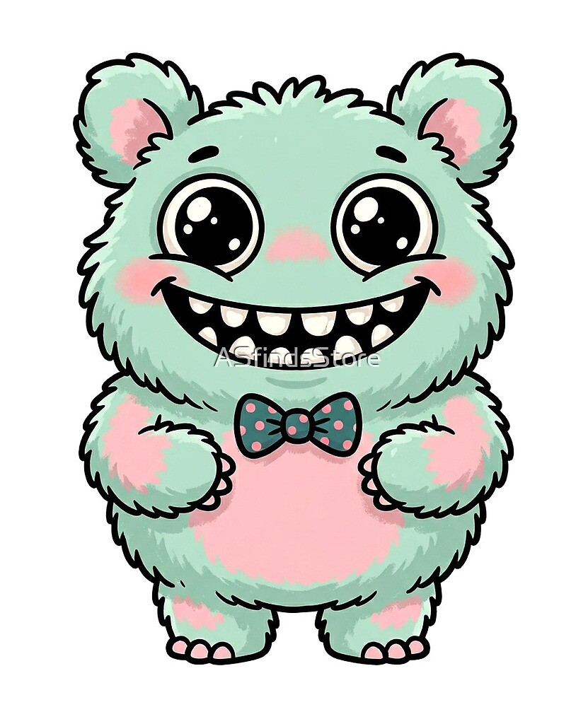 Fluffy Monster die-cut sticker