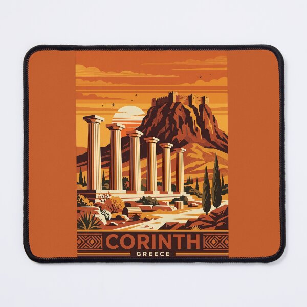 Item preview, Corinth Greece Vintage Travel Poster Temple Of Apollo designed and sold by RetroRewind Studio.