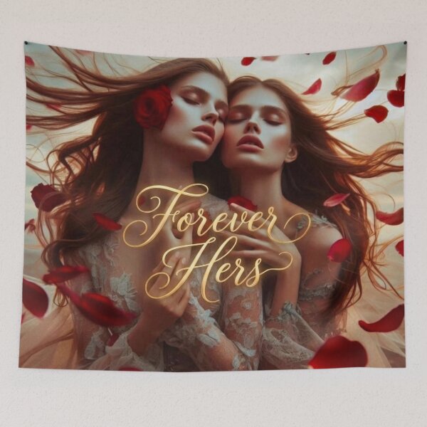 Item preview, Forever Hers | WLW Wedding Art | Romantic Rose Petal Portrait designed and sold by IRON SIREN.
