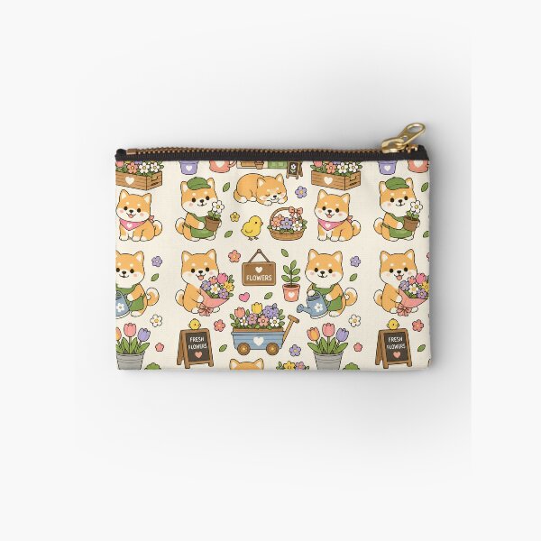 Item preview, Shiba Flower Shop Pattern designed and sold by Soft Berry Studio.