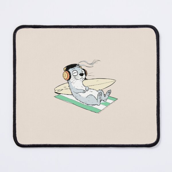 Item preview, Cute Sea Otter Relaxing Summer Surfer Beach Vibe Art designed and sold by Cipher & Soul.