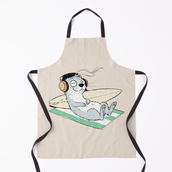 Item preview, Cute Sea Otter Relaxing Summer Surfer Beach Vibe Art designed and sold by Cipher & Soul.