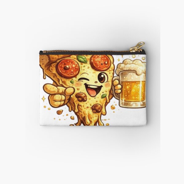 Item preview, Funny Pizza and Beer Mascot winking Slice and Mug designed and sold by Northern Glow Art.