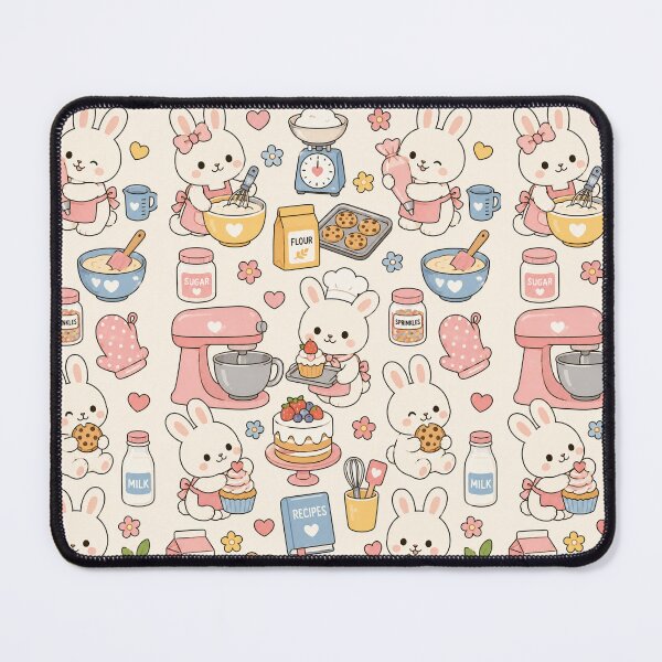 Item preview, Sweet bunnies baking cookies Kawaii designed and sold by Soft Berry Studio.