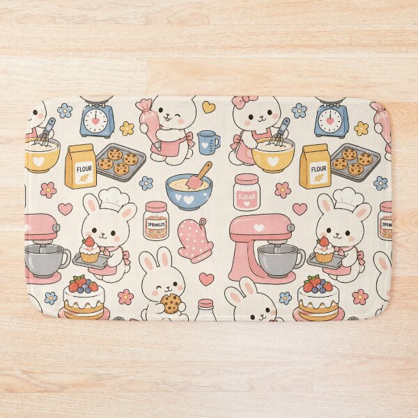 Item preview, Sweet bunnies baking cookies Kawaii designed and sold by Soft Berry Studio.