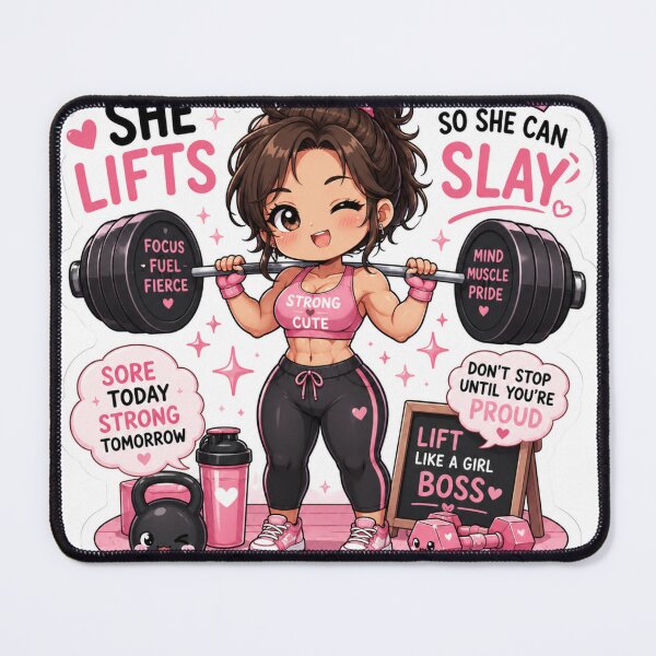 Item preview, She Lifts So She Can Slay Gym Girl Boss designed and sold by Digistore1221.