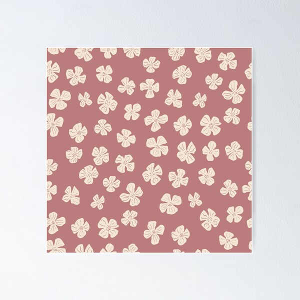 Item preview, Retro Wildflower Floral Pattern | Cream Meadow Flowers on Blush Pink designed and sold by hayleyhackler.