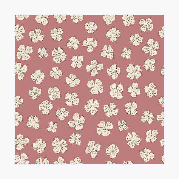 Item preview, Retro Wildflower Floral Pattern | Cream Meadow Flowers on Blush Pink designed and sold by hayleyhackler.