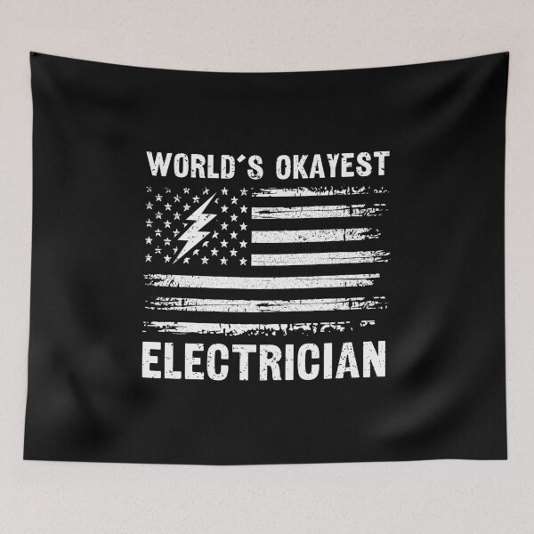 Item preview, World's Okayest Electrician - Funny Patriotic American Flag designed and sold by Dmetalx Art Apparel.