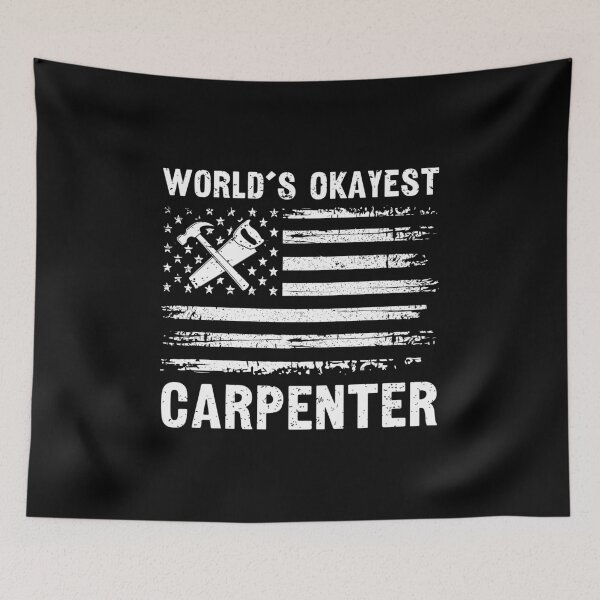 Item preview, World´s Okayest Carpenter Vintage Patriotic American Flag designed and sold by Dmetalx Art Apparel.