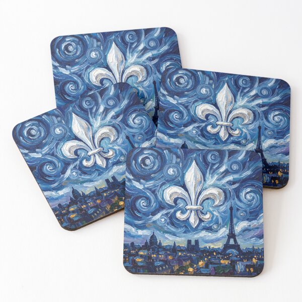 Item preview, Fleur De Lys Paris Van Gogh Starry Night Eiffel Tower French Art designed and sold by ProjectNoah.