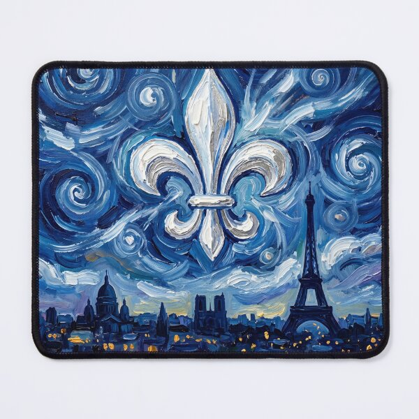 Item preview, Fleur De Lys Paris Van Gogh Starry Night Eiffel Tower French Art designed and sold by ProjectNoah.