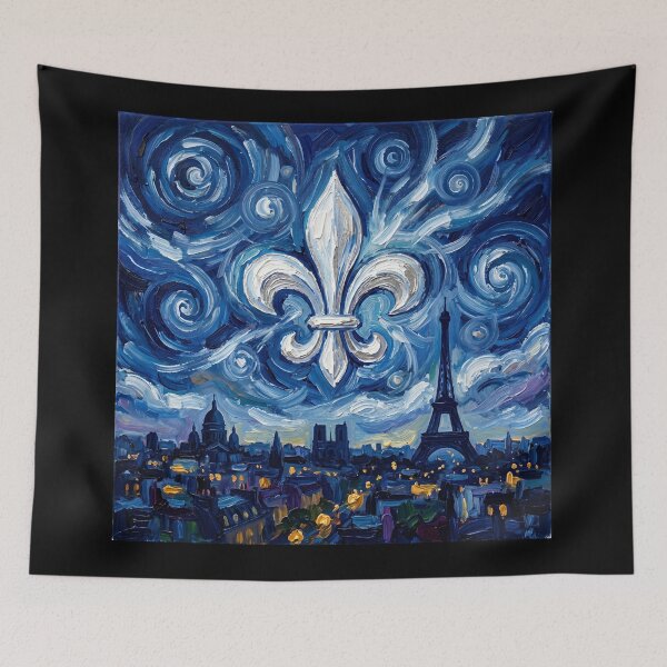 Item preview, Fleur De Lys Paris Van Gogh Starry Night Eiffel Tower French Art designed and sold by ProjectNoah.