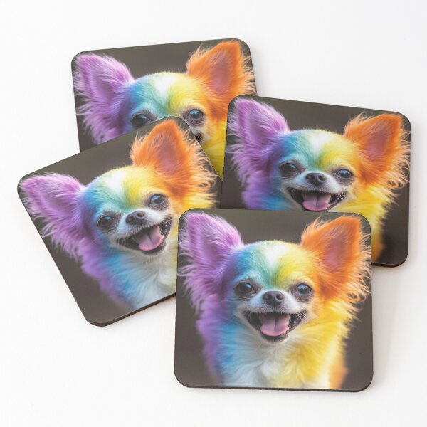 Item preview, Rainbow Long Haired Chihuahua Running Joyfully designed and sold by Cerafus.