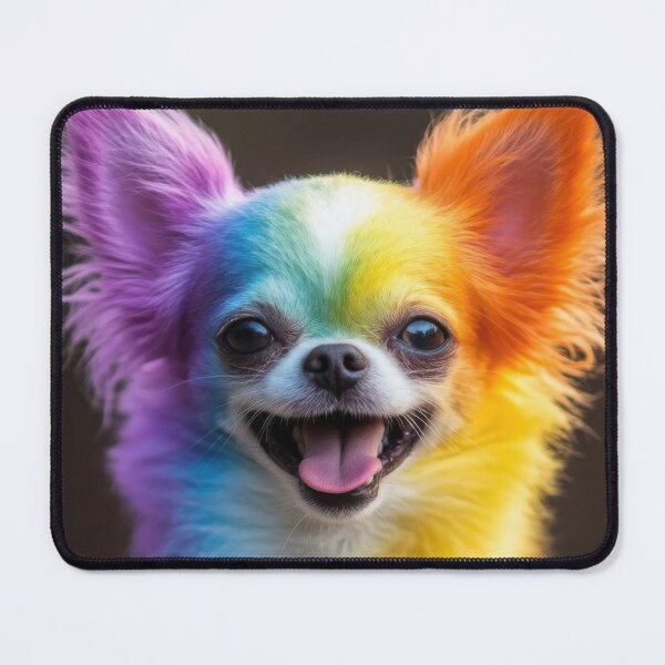 Item preview, Rainbow Long Haired Chihuahua Running Joyfully designed and sold by Cerafus.