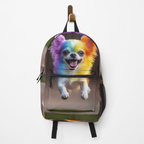 Item preview, Rainbow Long Haired Chihuahua Running Joyfully designed and sold by Cerafus.