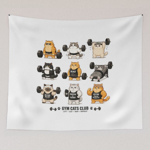 Item preview, Gym Cats Club Funny Workout Fitness Kittens designed and sold by Digistore1221.