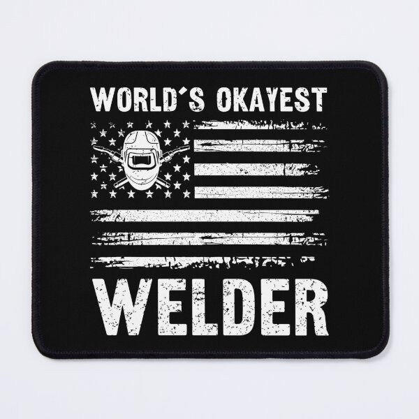 Item preview, World's Okayest Welder - Funny Patriotic Vintage American Flag designed and sold by Dmetalx Art Apparel.