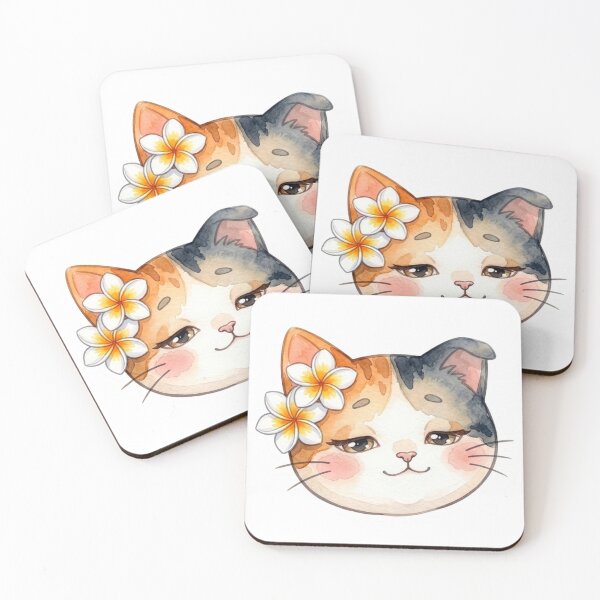 Item preview, Sleepy Lani – Cozy Pastel Calico Cat Relax Sticker designed and sold by LaniDigitalNook.