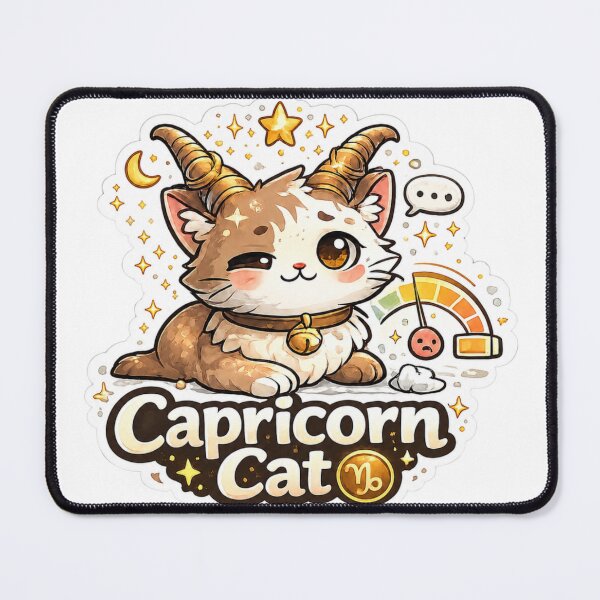 Item preview, Capricorn Cat Sticker | Cute Zodiac Animal Sticker | Astrology Gift designed and sold by CozypagesStudio.