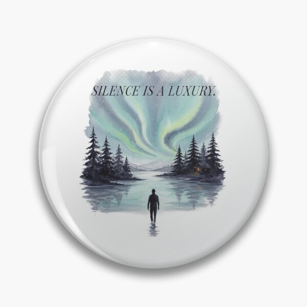 Item preview, Silence Is A Luxury Aurora Borealis Watercolor Art | Nature Lover Gift designed and sold by Cool-cat-art.
