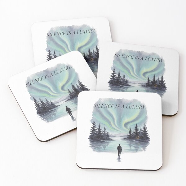 Item preview, Silence Is A Luxury Aurora Borealis Watercolor Art | Nature Lover Gift designed and sold by Cool-cat-art.