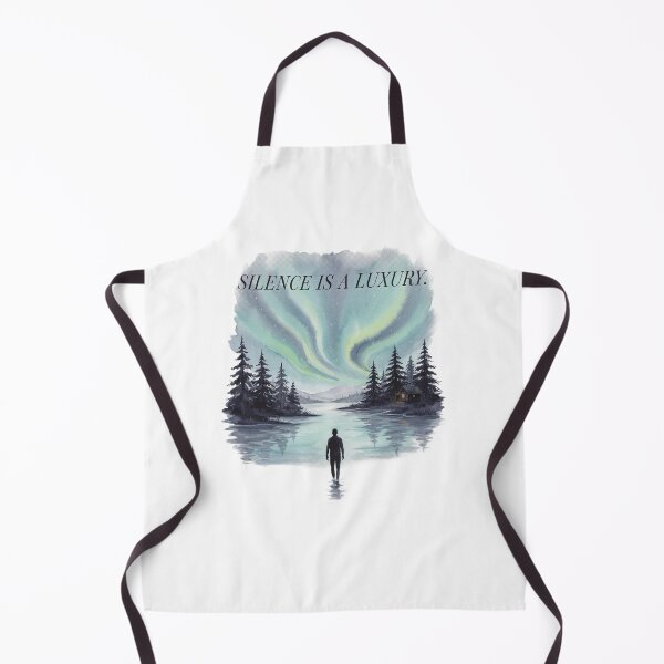Item preview, Silence Is A Luxury Aurora Borealis Watercolor Art | Nature Lover Gift designed and sold by Cool-cat-art.