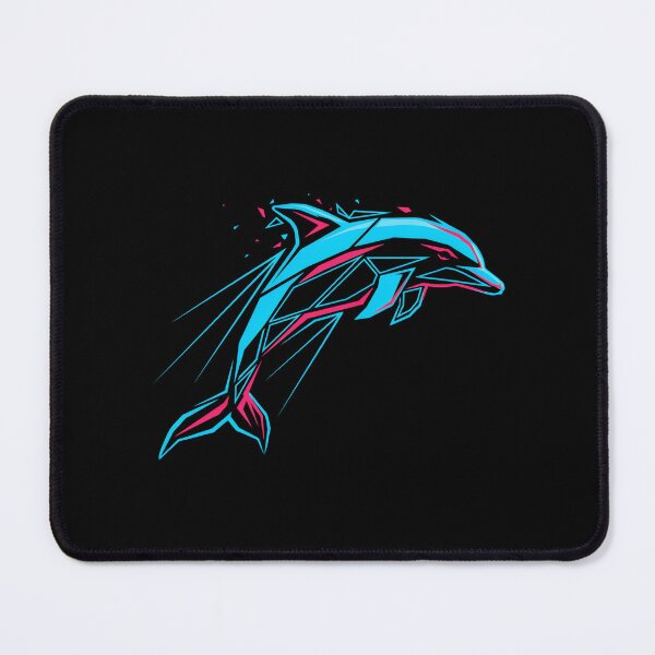 Item preview, Cyber Ocean Dolphin Geometric Splash designed and sold by SoftStyleStudio ⭐⭐⭐.