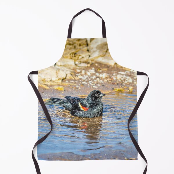 Item preview, Redwing Blackbird on Sheboygan's Lake Michigan rocks designed and sold by TerraMediaLLC.