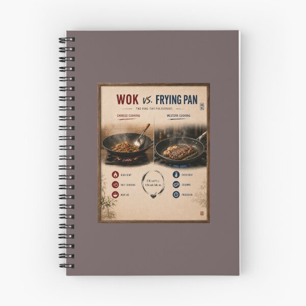 Item preview, Wok vs Frying Pan Kitchen Poster designed and sold by Easternpantry.