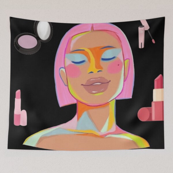 Item preview, Colorful Abstract Portrait | Makeup Art Vibes designed and sold by Rawafi Art Studio.